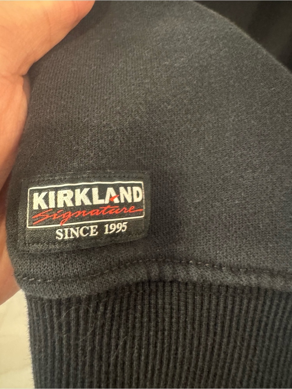 Kirkland Signature Men's Black Crewneck Pullover with Logo Patch - Picture 5 of 8